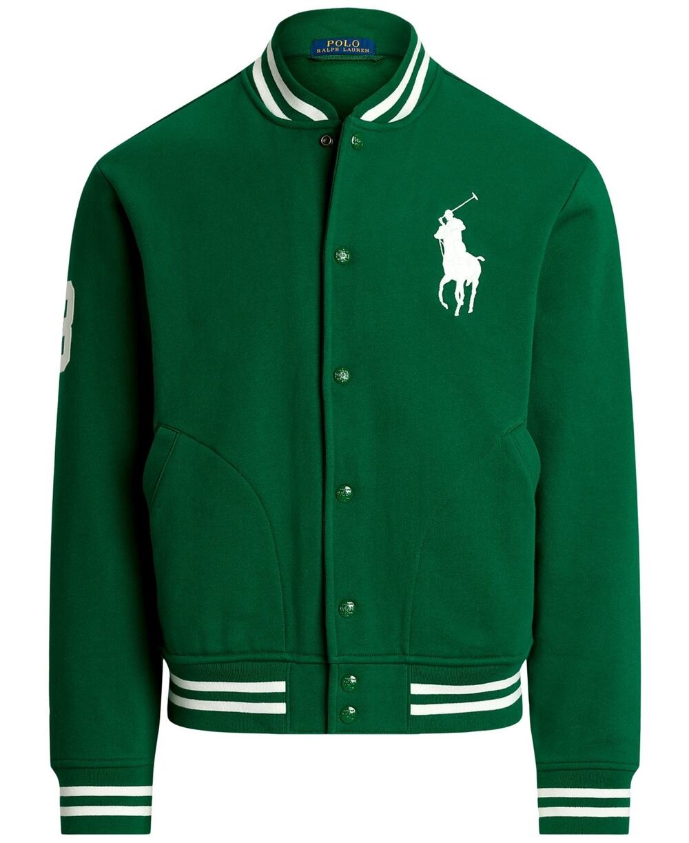 Polo Ralph Lauren Men's Big Pony Fleece Baseball Jacket Tennis Green NWT Small